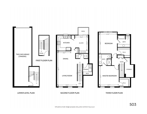 Floor plan for 2 beds, 2.5 baths, 1626 sqft